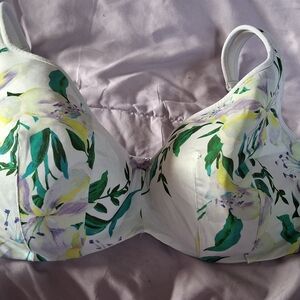 Cacique Green and Purple Bra with Underwire Support